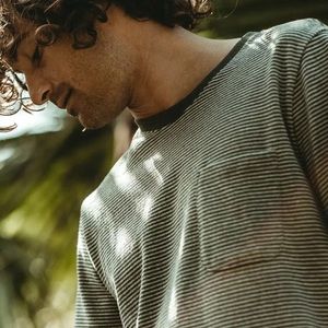 Heavy Bag Tee in Charcoal Stripe - XXL 46